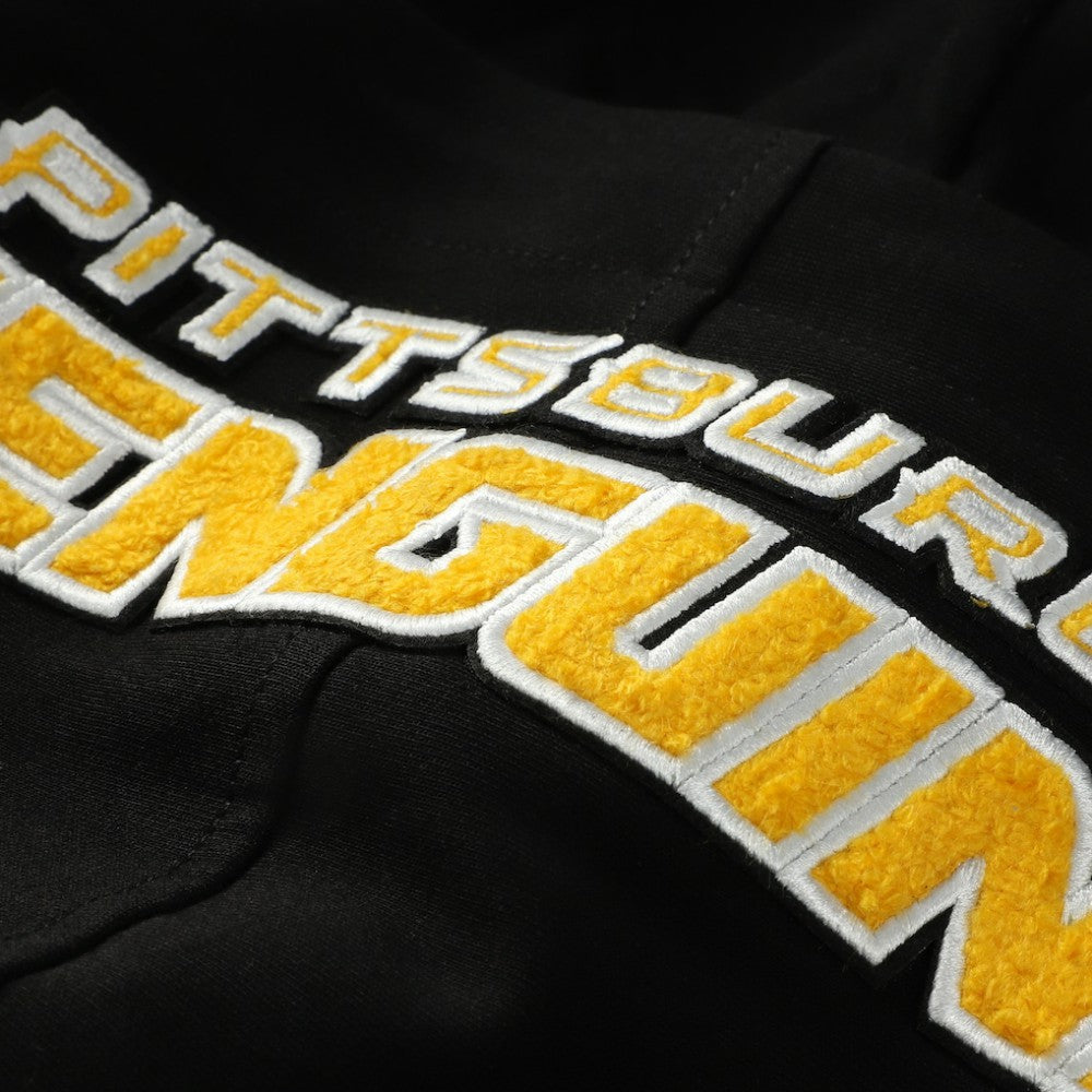 NHL Black Pittsburgh Penguins Pro Standard Classic Chenille Full-Zip Hoodie Jacket