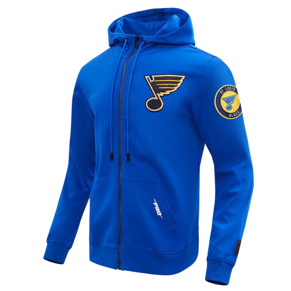 NHL Blue St. Louis Blues Pro Standard Classic Chenille Full-Zip Hoodie Jacket