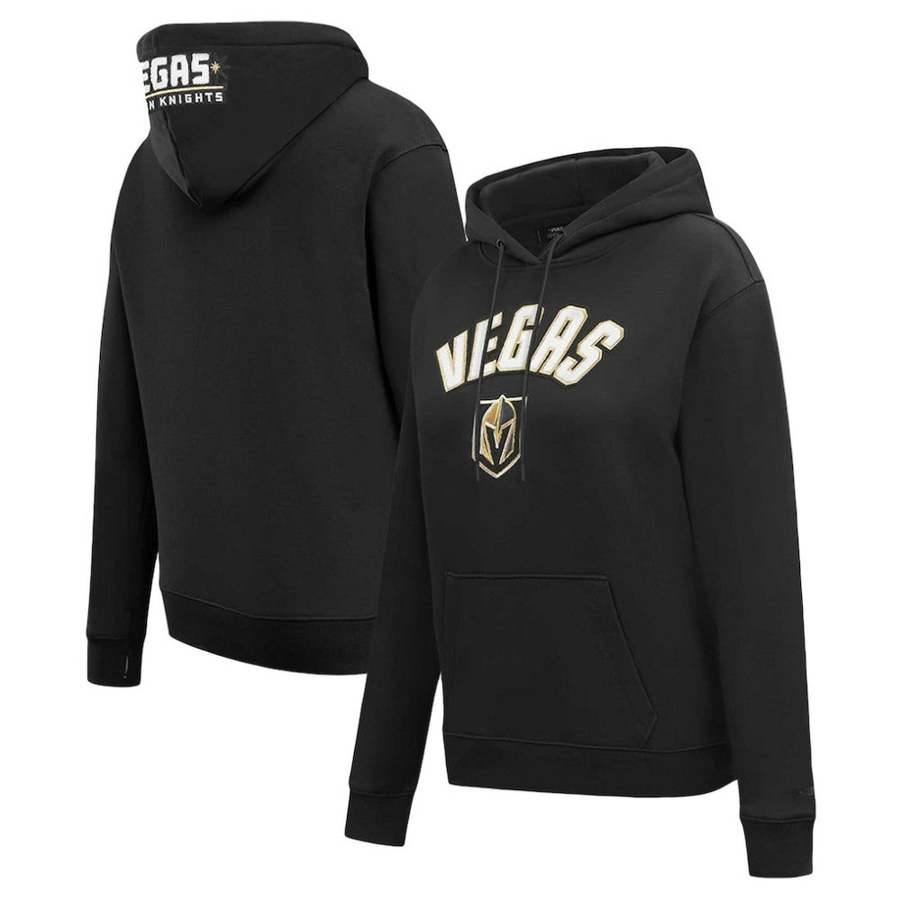 NHL Black Vegas Golden Knights Pro Standard Women's Classic Chenille Pullover Hoodie