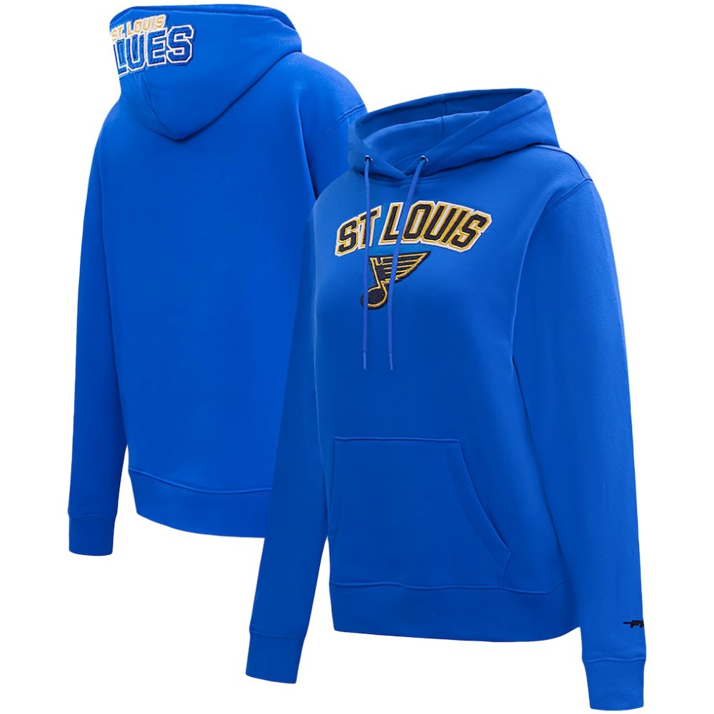 NHL Blue St. Louis Blues Pro Standard Women's Classic Chenille Pullover Hoodie