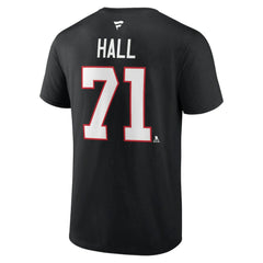 NHL Black Taylor Hall Chicago Blackhawks Fanatics Authentic Stack Name & Number T-Shirt