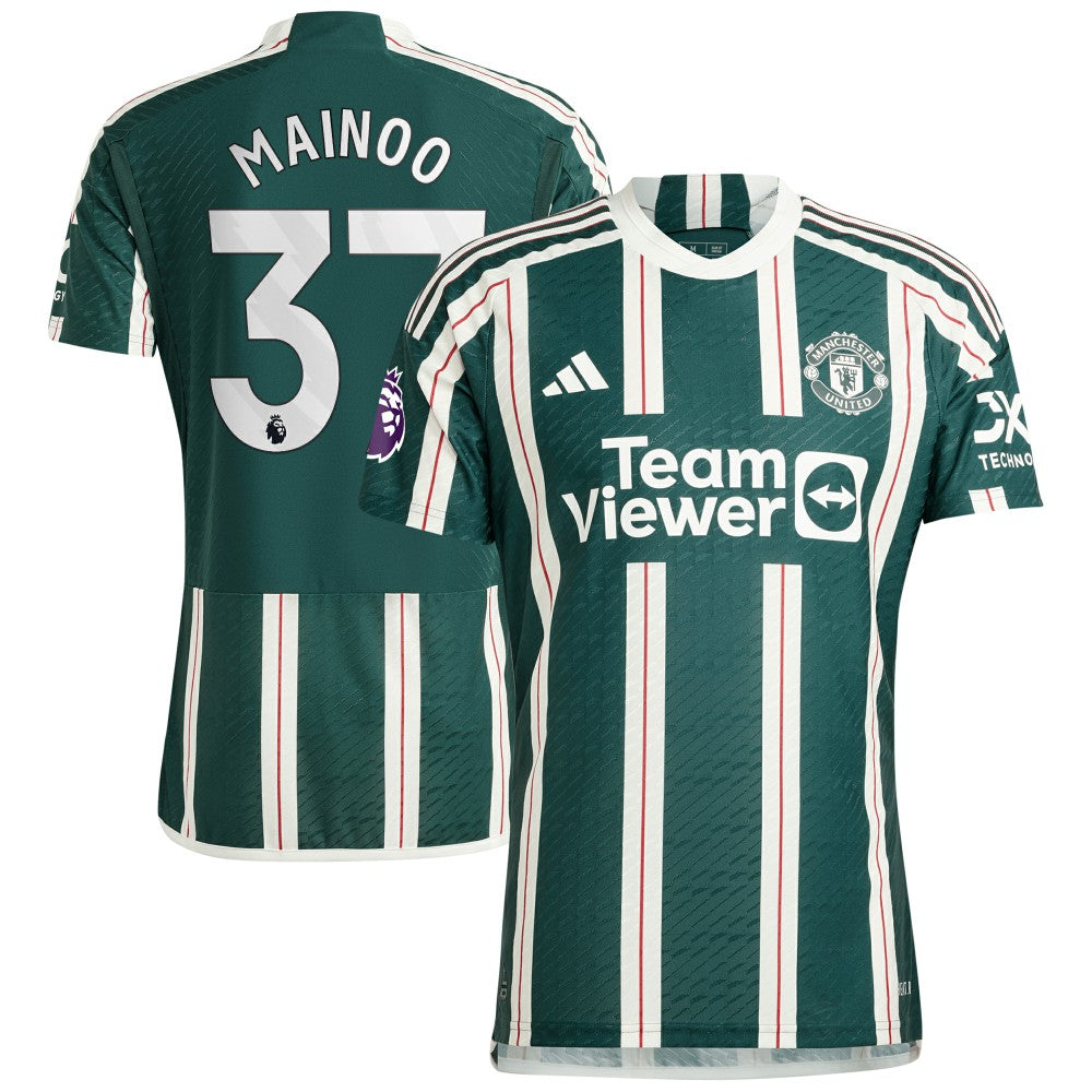 Kobbie Mainoo Manchester United 2023/24 Away Player Jersey - Adidas Green