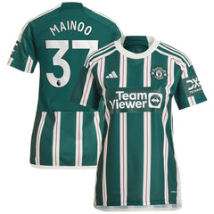 Kobbie Mainoo Manchester United Women's 2023/24 Away Replica Player Jersey - Adidas Green