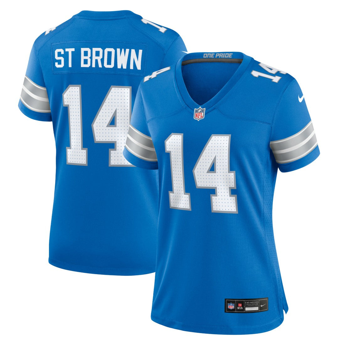 Amon-Ra St. Brown  Women's Team Game Jersey - Detroit Lions