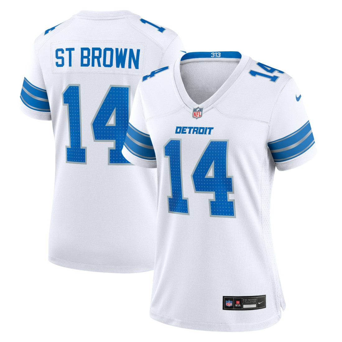 Amon-Ra St. Brown  Women's White Game Jersey - Detroit Lions