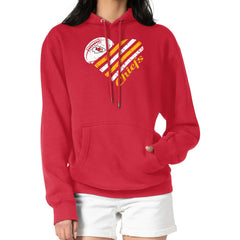 G-III 4Her by Carl Banks Women's Heart Graphic Fleece Pullover Hoodie - Kansas City Chiefs