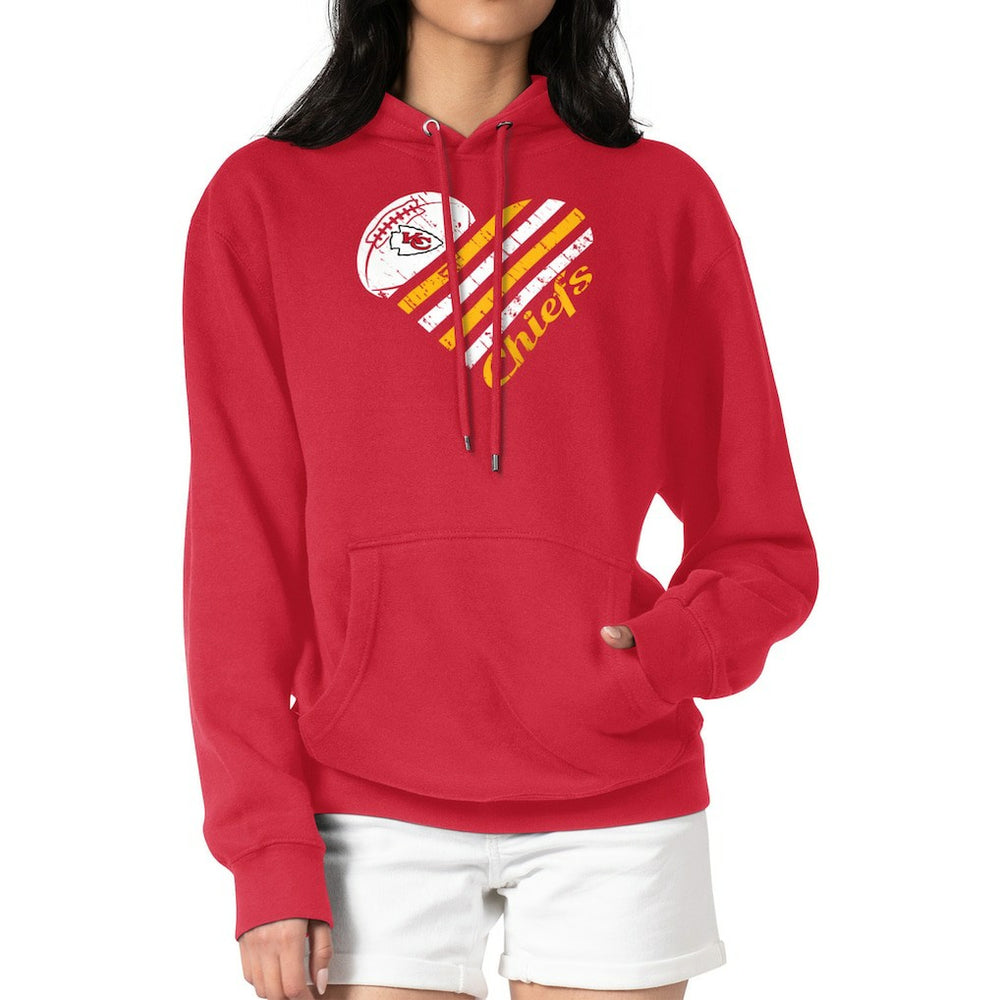 G-III 4Her by Carl Banks Women's Heart Graphic Fleece Pullover Hoodie - Kansas City Chiefs