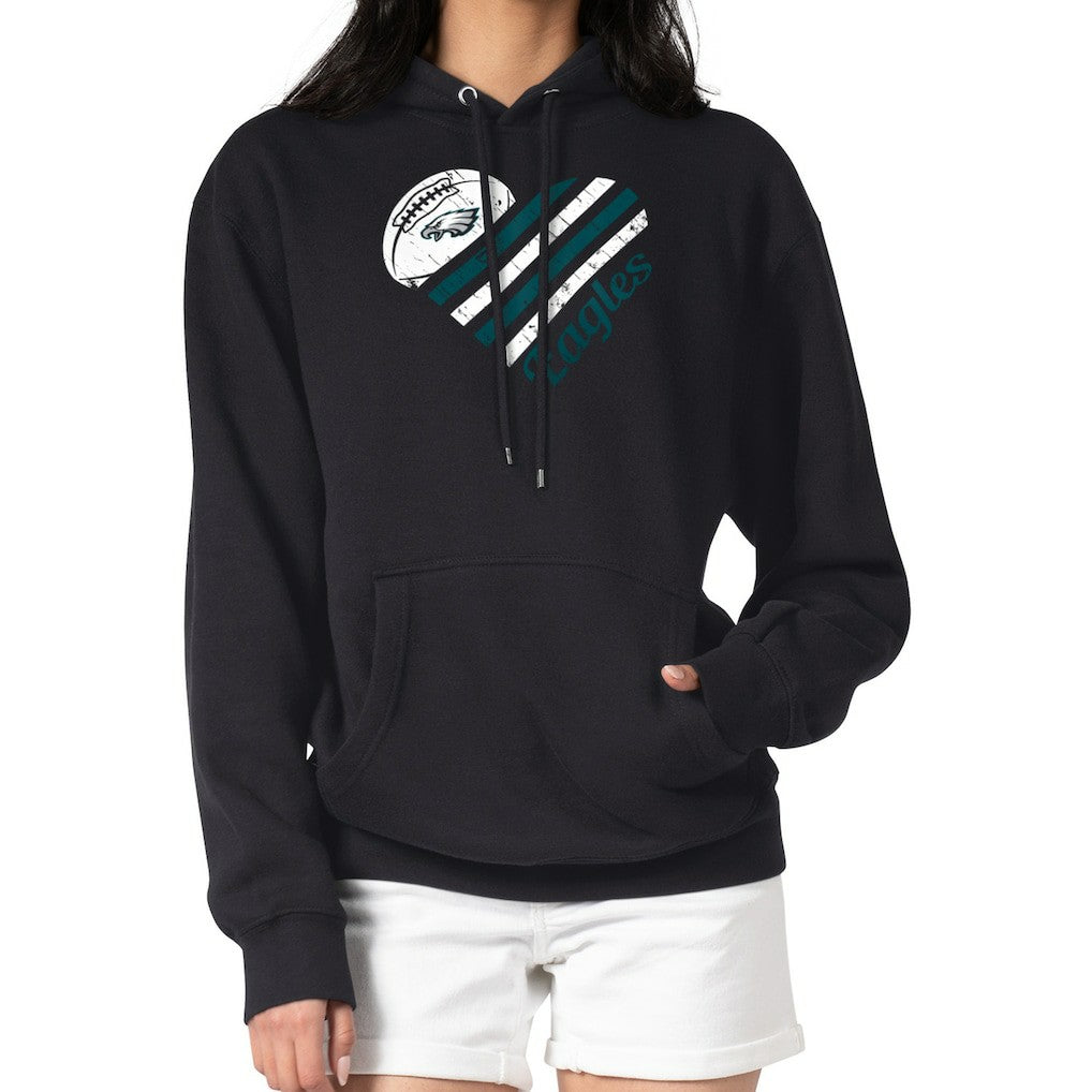 G-III 4Her by Carl Banks Women's Heart Graphic Fleece Pullover Hoodie - Philadelphia Eagles