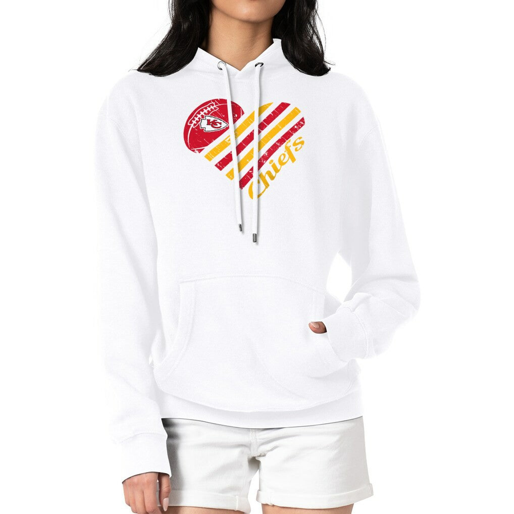 G-III 4Her by Carl Banks Women's Heart Graphic Fleece Pullover Hoodie - Kansas City Chiefs