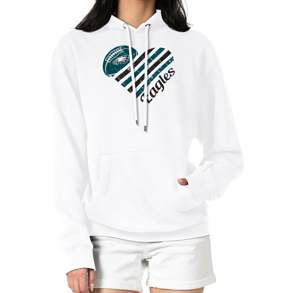 G-III 4Her by Carl Banks Women's Heart Graphic Fleece Pullover Hoodie - Philadelphia Eagles