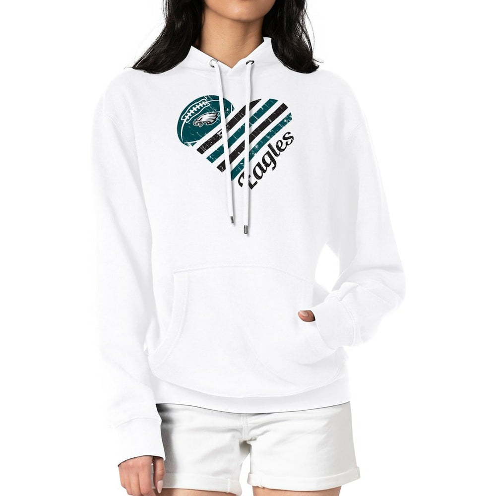 G-III 4Her by Carl Banks Women's Heart Graphic Fleece Pullover Hoodie - Philadelphia Eagles