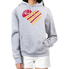G-III 4Her by Carl Banks Women's Heart Graphic Fleece Pullover Hoodie - Kansas City Chiefs