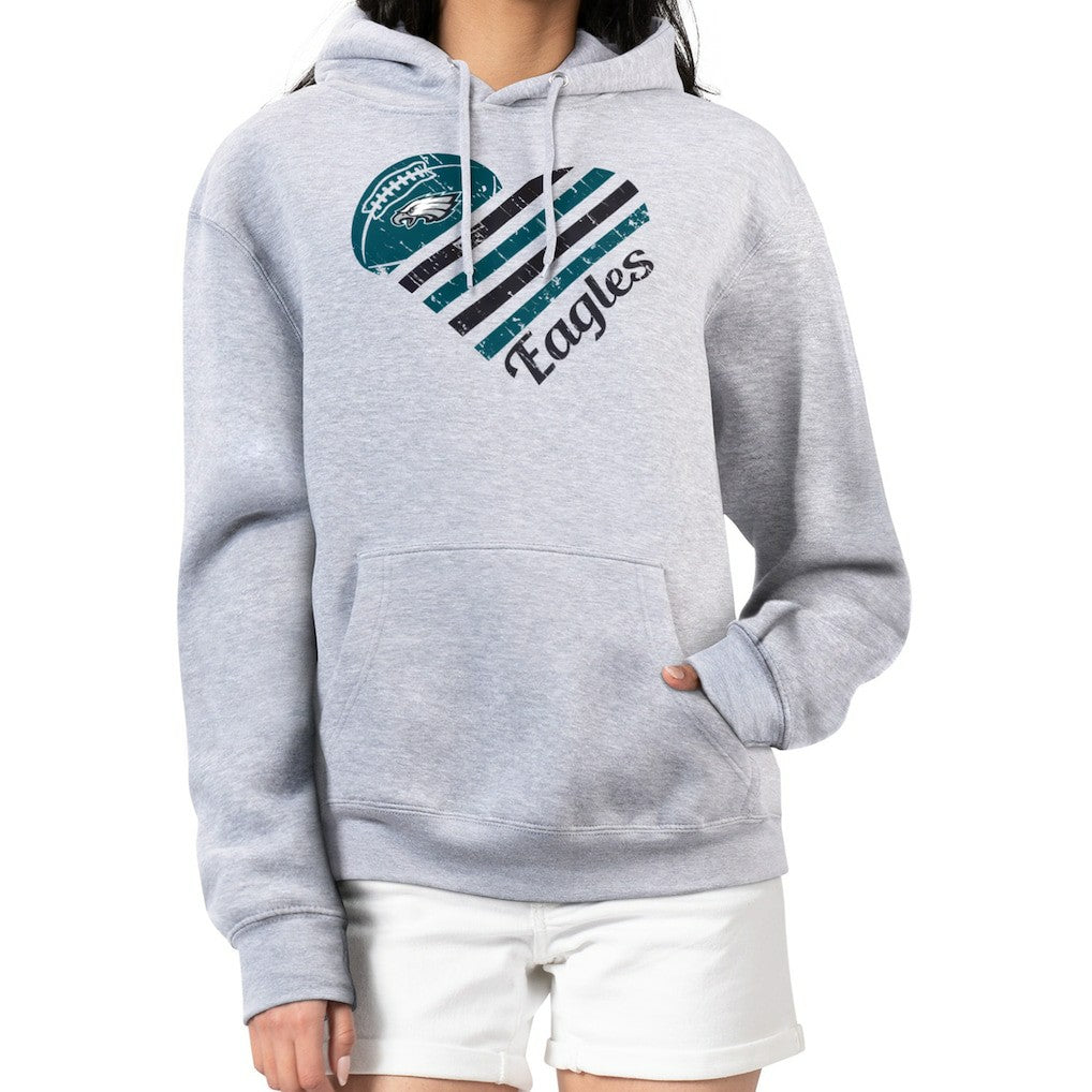 G-III 4Her by Carl Banks Women's Heart Graphic Fleece Pullover Hoodie - Philadelphia Eagles
