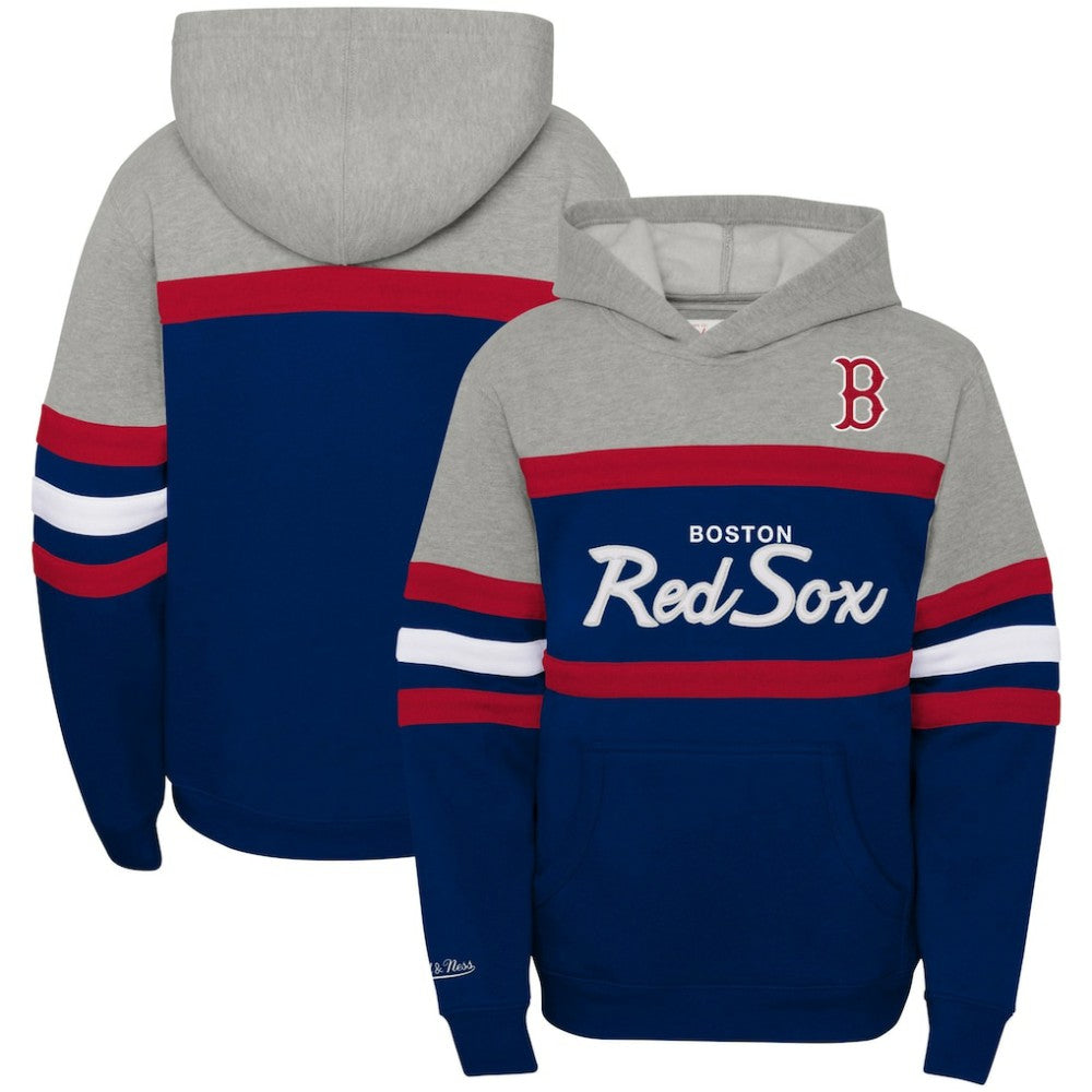 MLB Boston Red Sox Mitchell & Ness Youth Cooperstown Collection Head Coach Pullover Hoodie