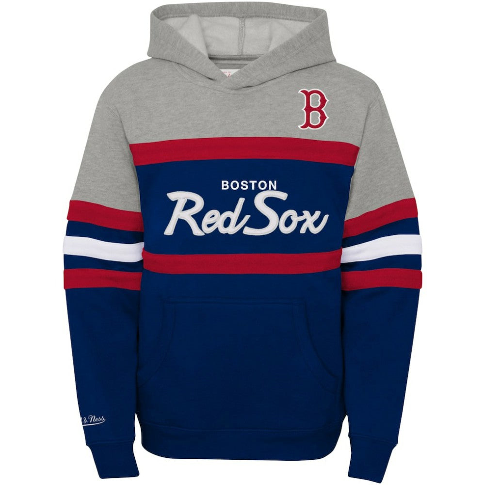 MLB Boston Red Sox Mitchell & Ness Youth Cooperstown Collection Head Coach Pullover Hoodie