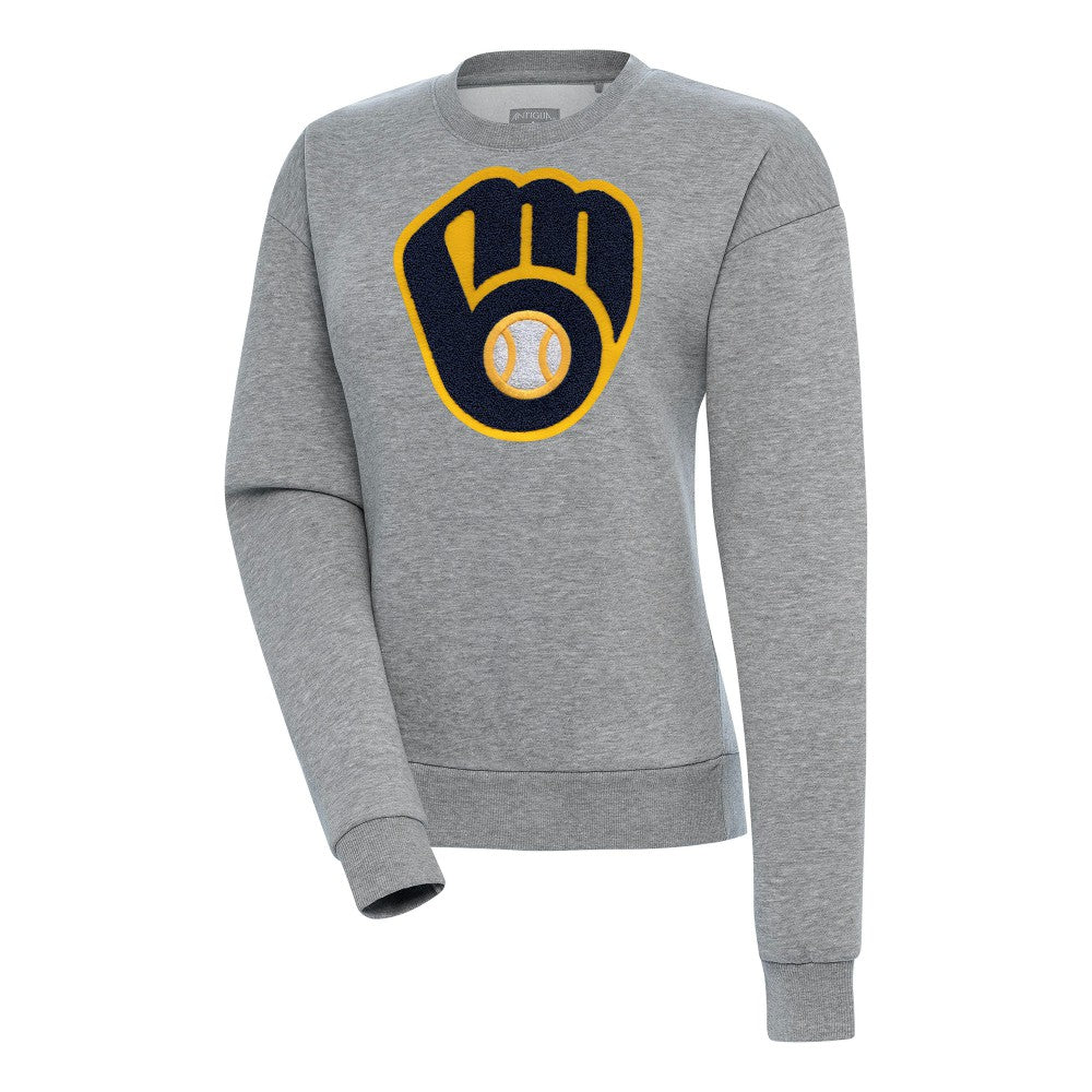 MLB Milwaukee Brewers Antigua Women's Victory Chenille Pullover Sweatshirt