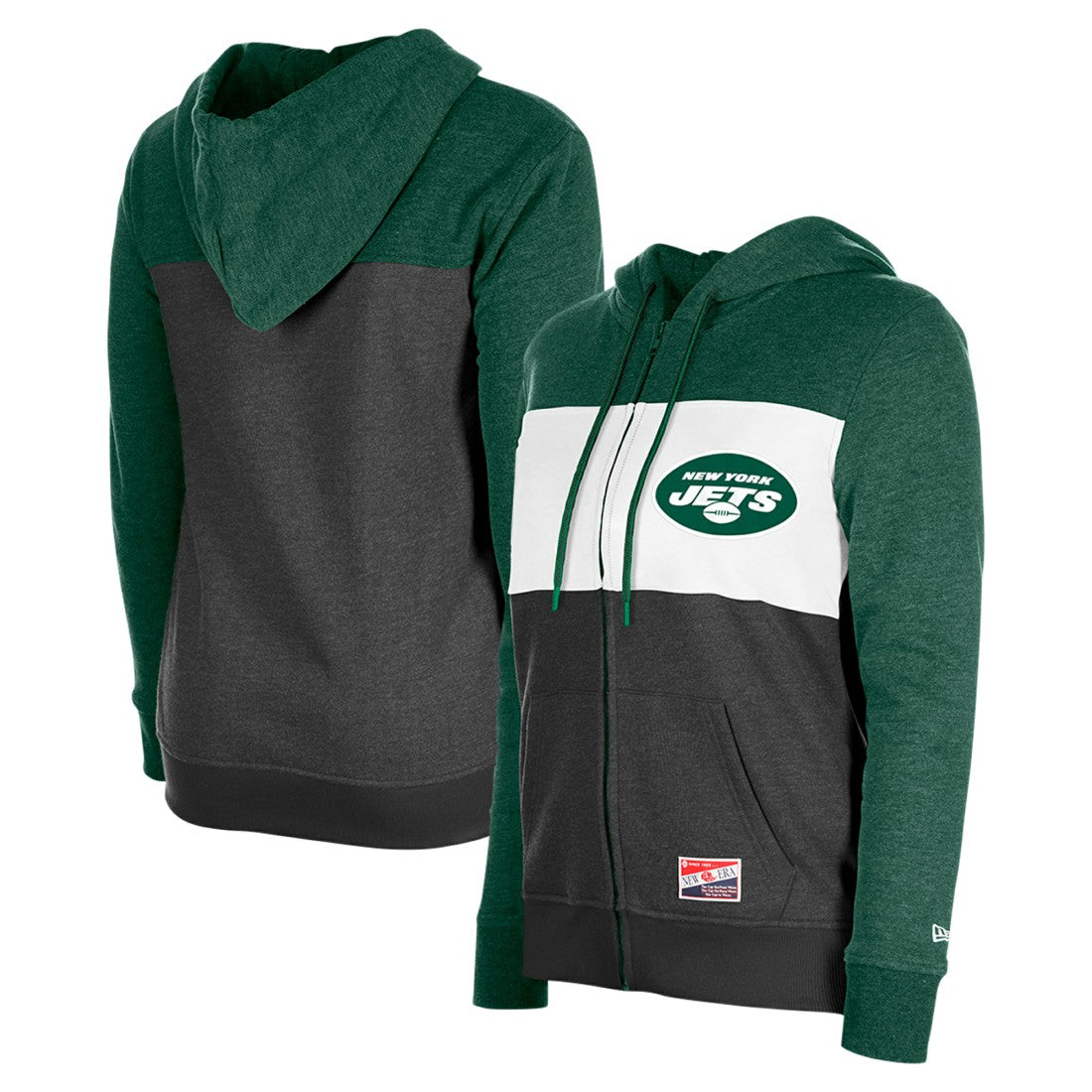 Women's Color-Block Full-Zip Hoodie - New York Jets