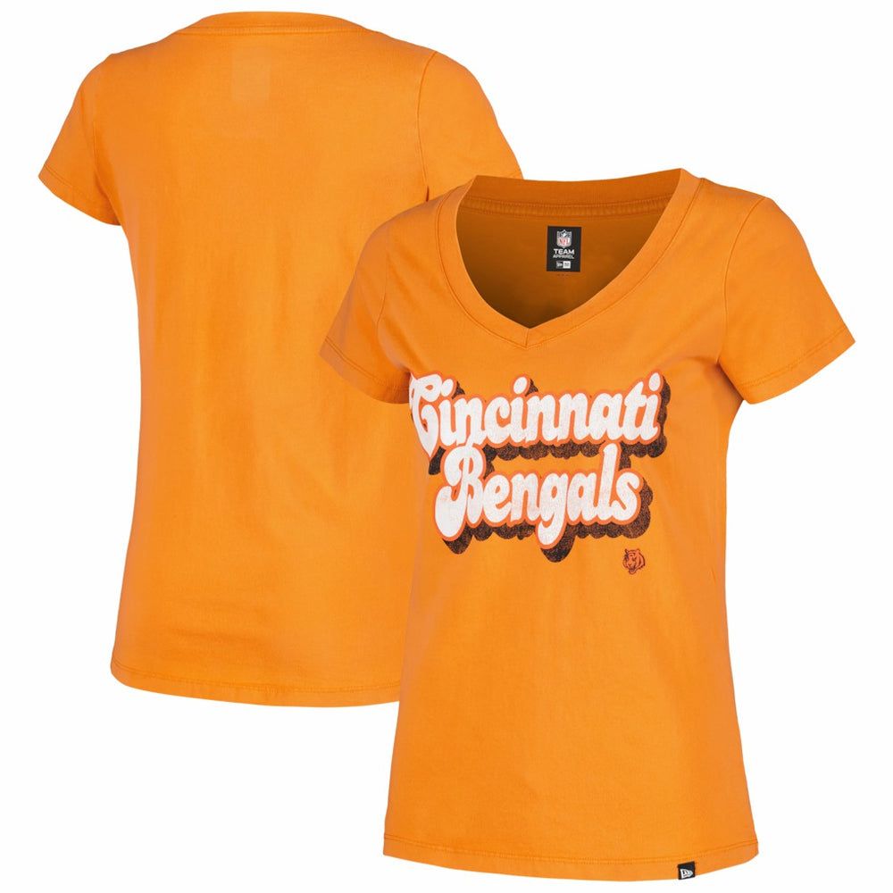 Women's Enzyme Wash Low V-Neck T-Shirt - Cincinnati Bengals