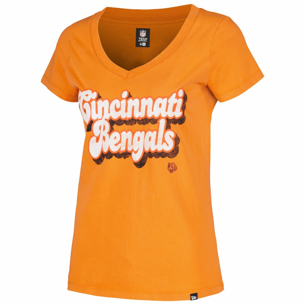 Women's Enzyme Wash Low V-Neck T-Shirt - Cincinnati Bengals