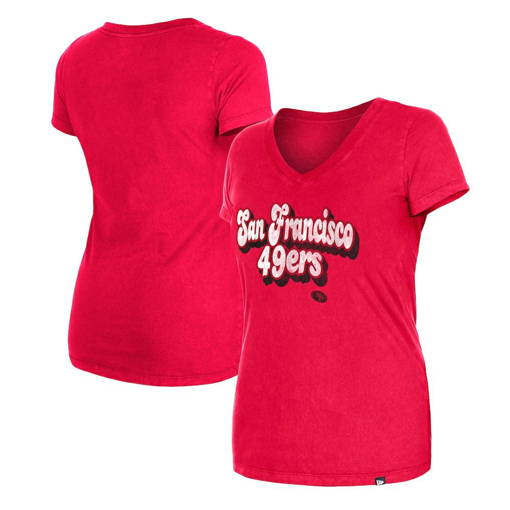 Women's Enzyme Wash Low V-Neck T-Shirt - San Francisco 49ers
