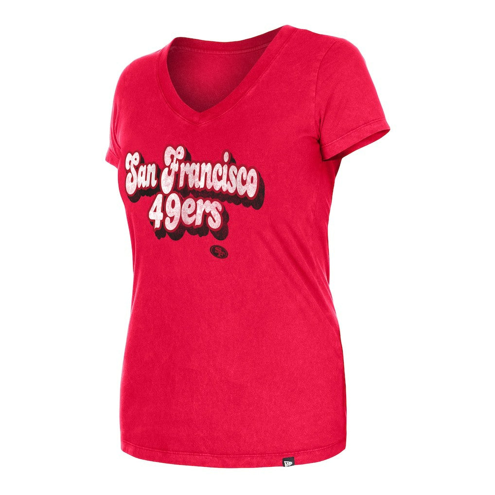 Women's Enzyme Wash Low V-Neck T-Shirt - San Francisco 49ers