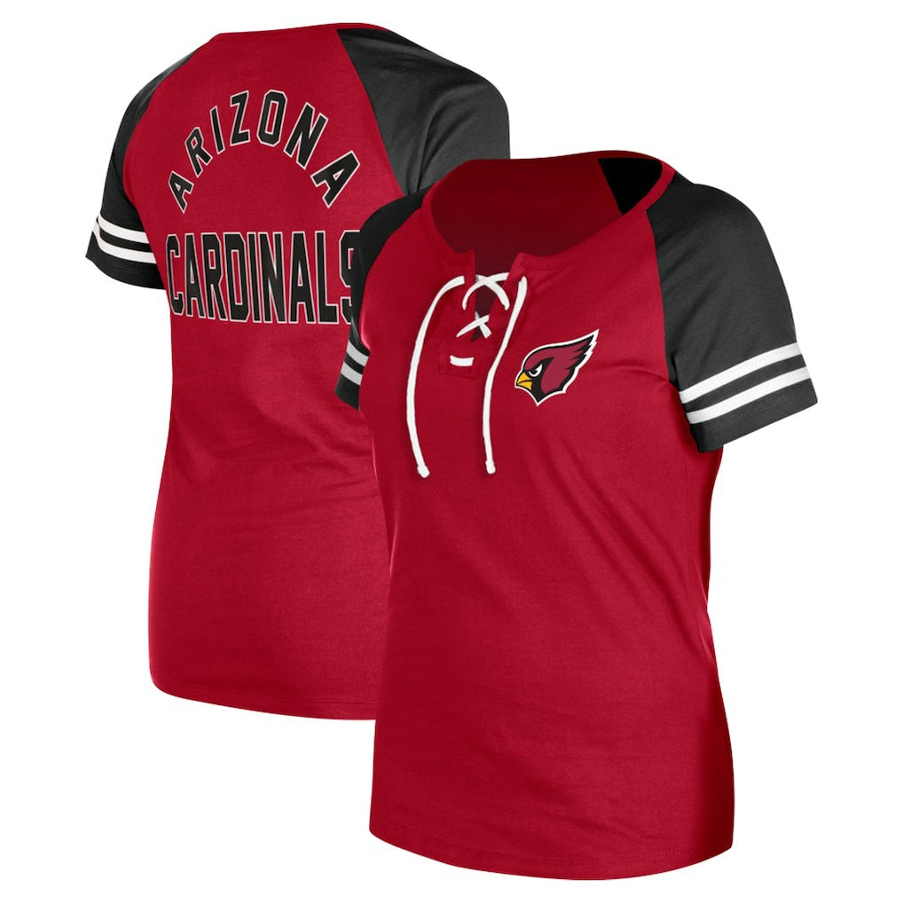 Women's Lace-Up Raglan T-Shirt - Arizona Cardinals