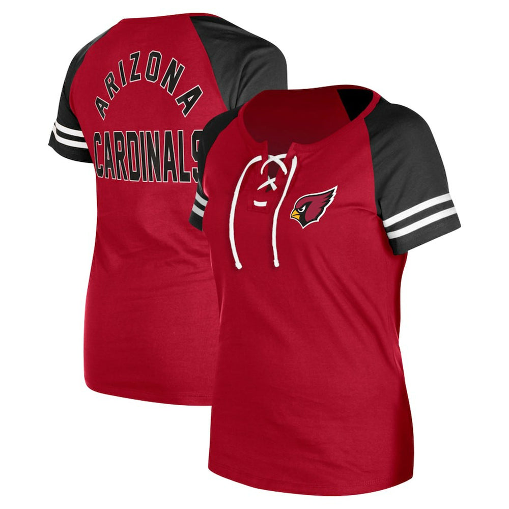 Women's Lace-Up Raglan T-Shirt - Arizona Cardinals