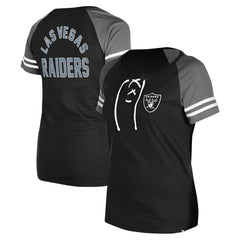 Women's Lace-Up Raglan T-Shirt - Las Vegas Raiders