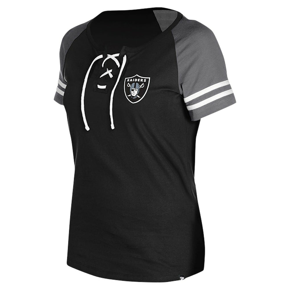 Women's Lace-Up Raglan T-Shirt - Las Vegas Raiders