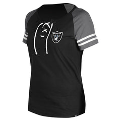 Women's Lace-Up Raglan T-Shirt - Las Vegas Raiders