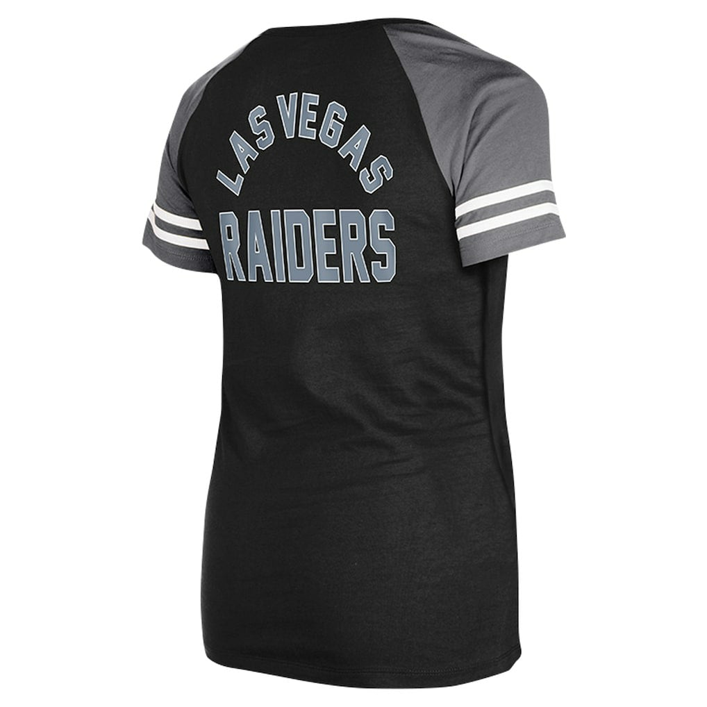 Women's Lace-Up Raglan T-Shirt - Las Vegas Raiders