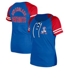 Women's Throwback Lace-Up Raglan T-Shirt - New England Patriots
