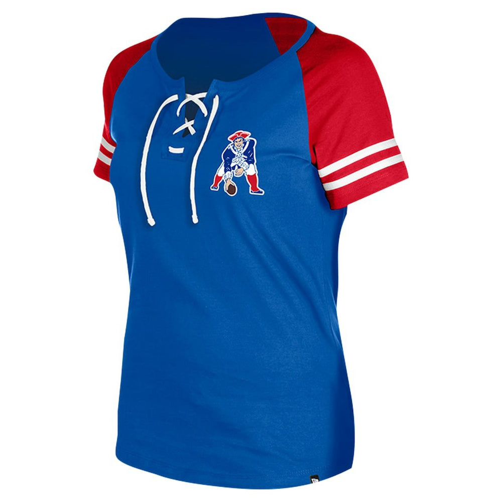 Women's Throwback Lace-Up Raglan T-Shirt - New England Patriots