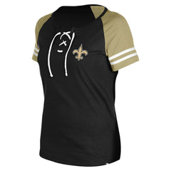 Women's Lace-Up Raglan T-Shirt - New Orleans Saints
