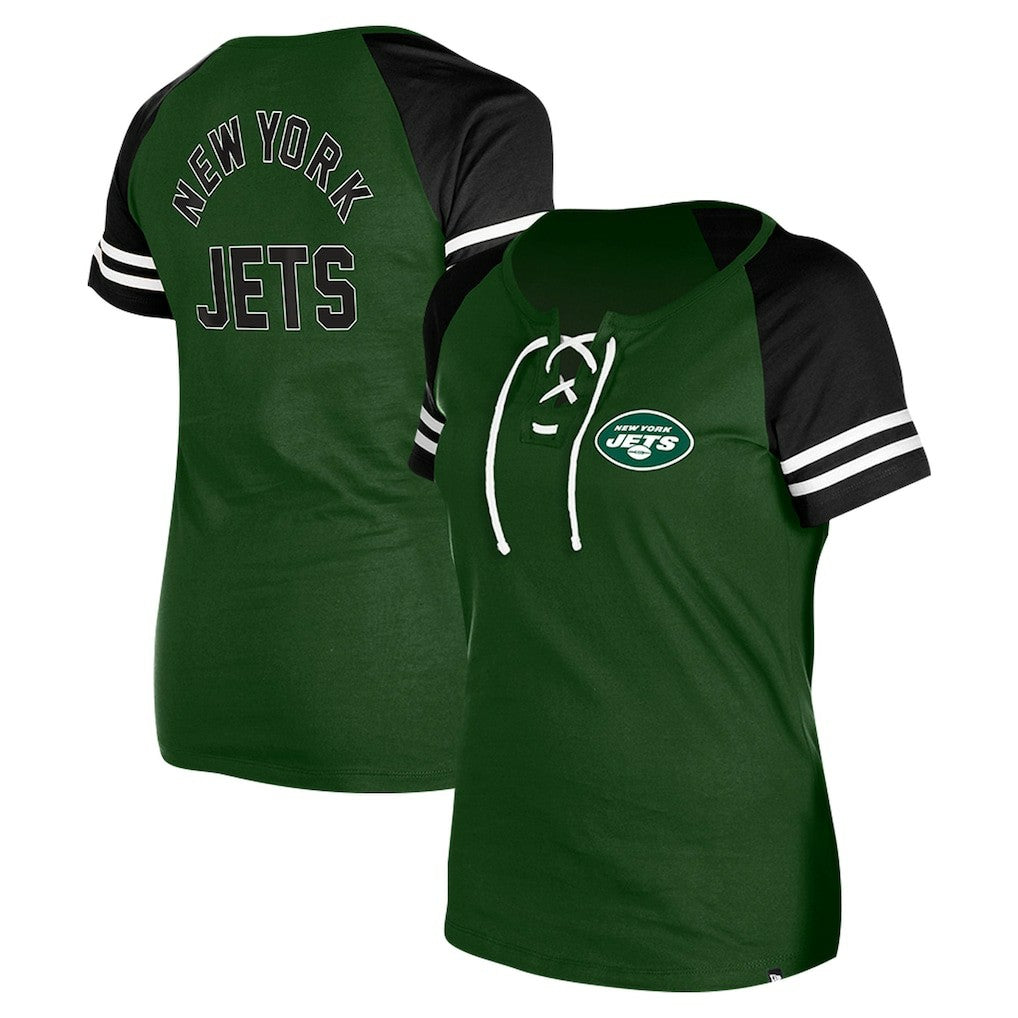 Women's Lace-Up Raglan T-Shirt - New York Jets