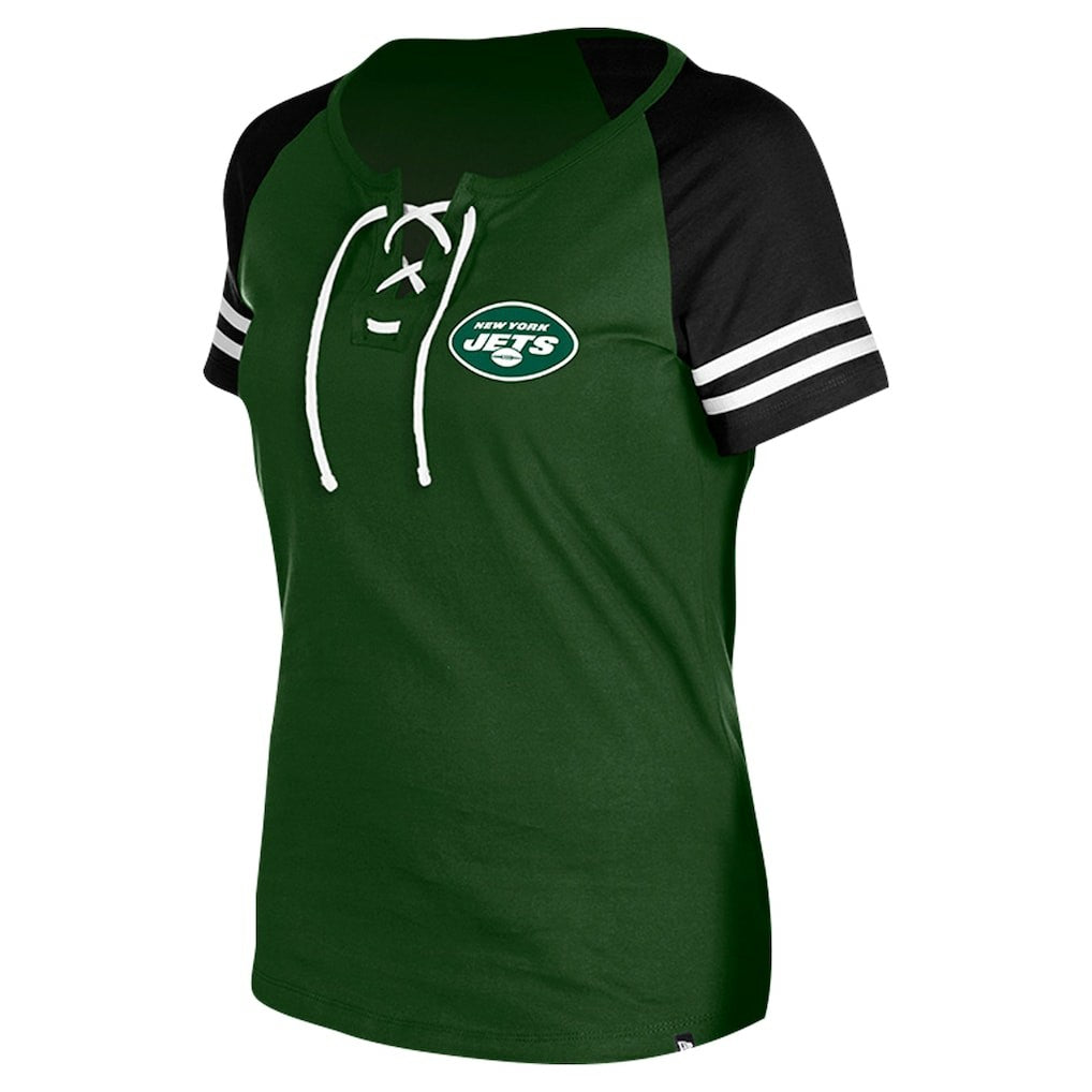 Women's Lace-Up Raglan T-Shirt - New York Jets