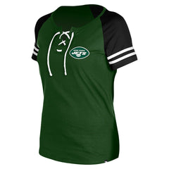 Women's Lace-Up Raglan T-Shirt - New York Jets
