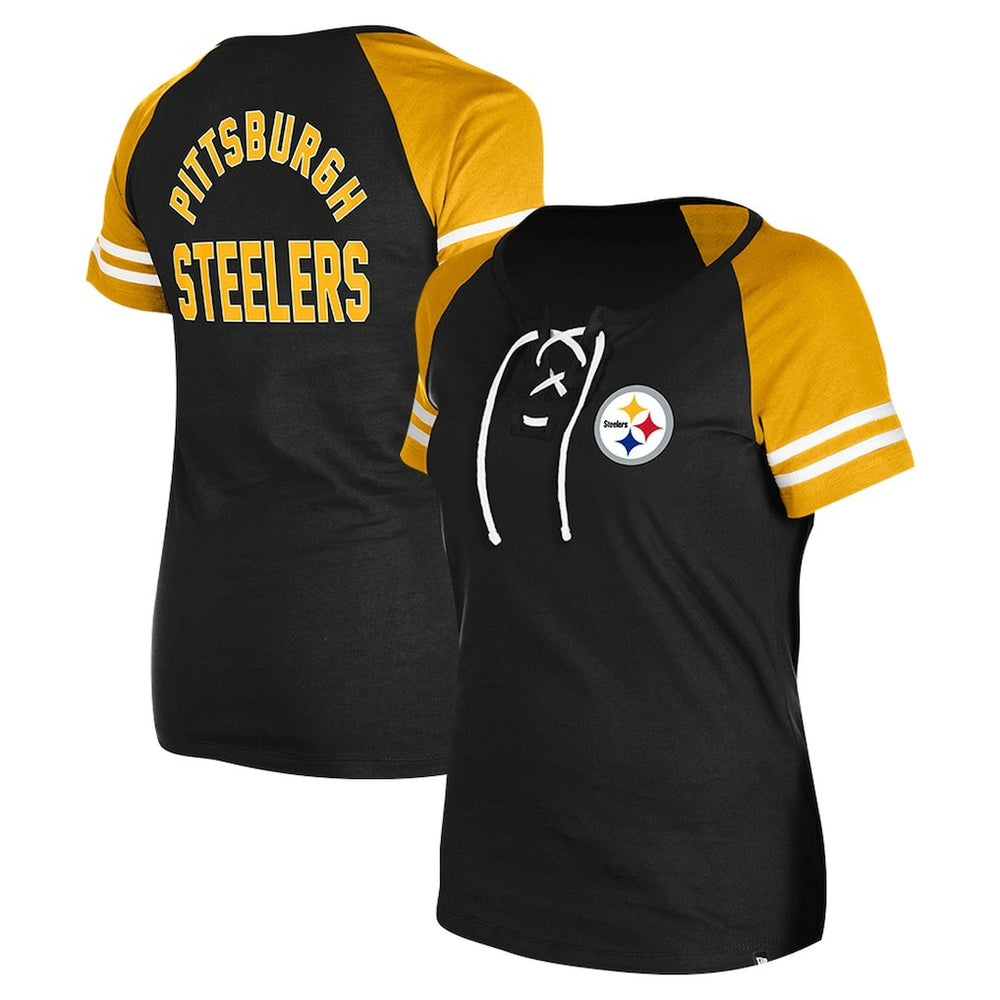 Women's Lace-Up Raglan T-Shirt - Pittsburgh Steelers