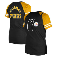 Women's Lace-Up Raglan T-Shirt - Pittsburgh Steelers