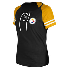 Women's Lace-Up Raglan T-Shirt - Pittsburgh Steelers