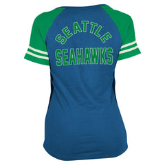 Women's Throwback Lace-Up Raglan T-Shirt - Seattle Seahawks