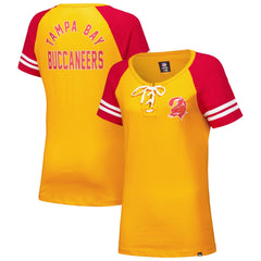 Women's Throwback Lace-Up Raglan T-Shirt - Tampa Bay Buccaneers