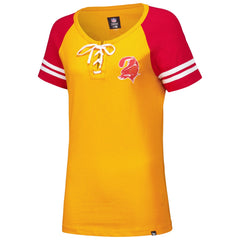 Women's Throwback Lace-Up Raglan T-Shirt - Tampa Bay Buccaneers