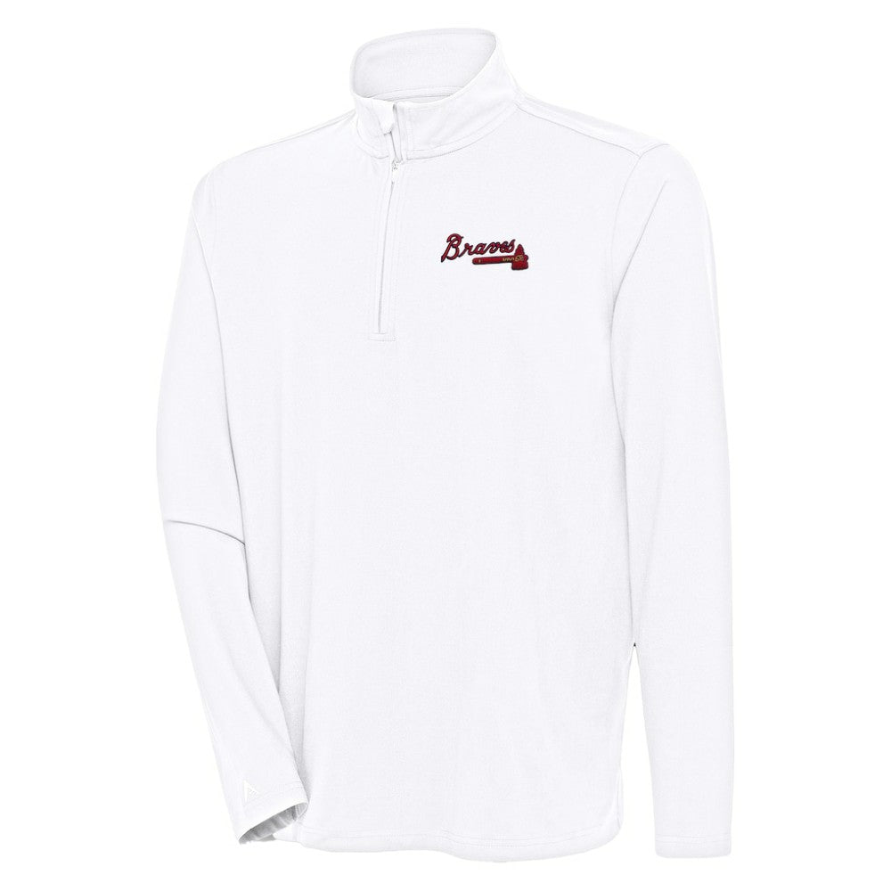 MLB Atlanta Braves Antigua Hunk Quarter-Zip Pullover Top