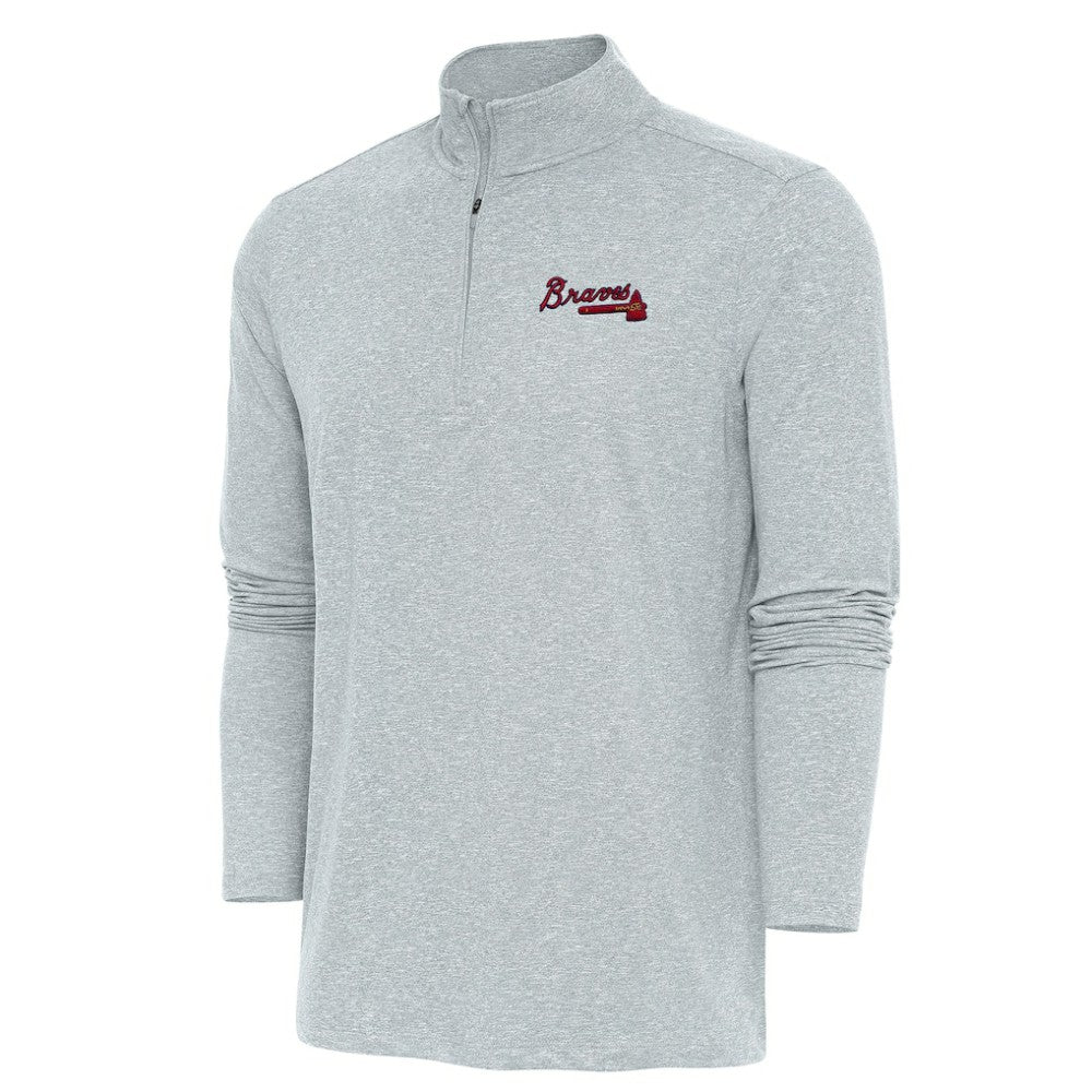 MLB Atlanta Braves Antigua Hunk Quarter-Zip Pullover Top
