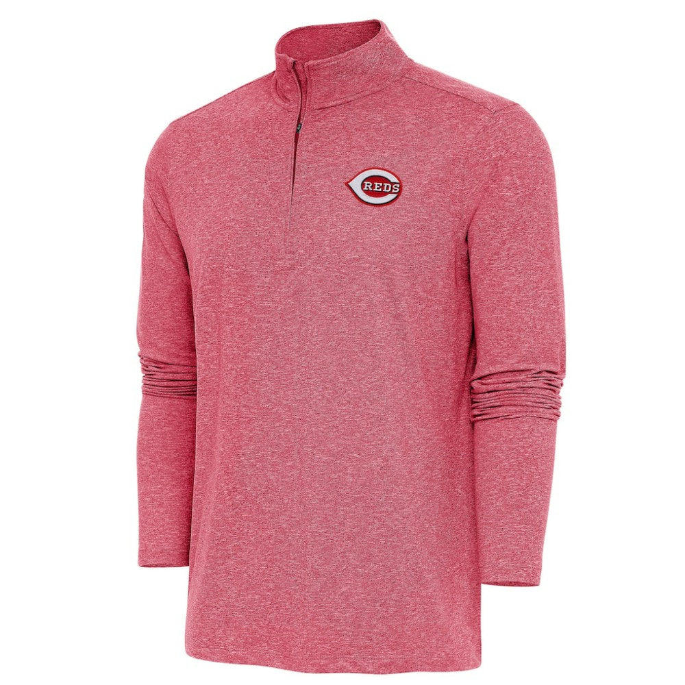 MLB Cincinnati Reds Antigua Hunk Quarter-Zip Pullover Top