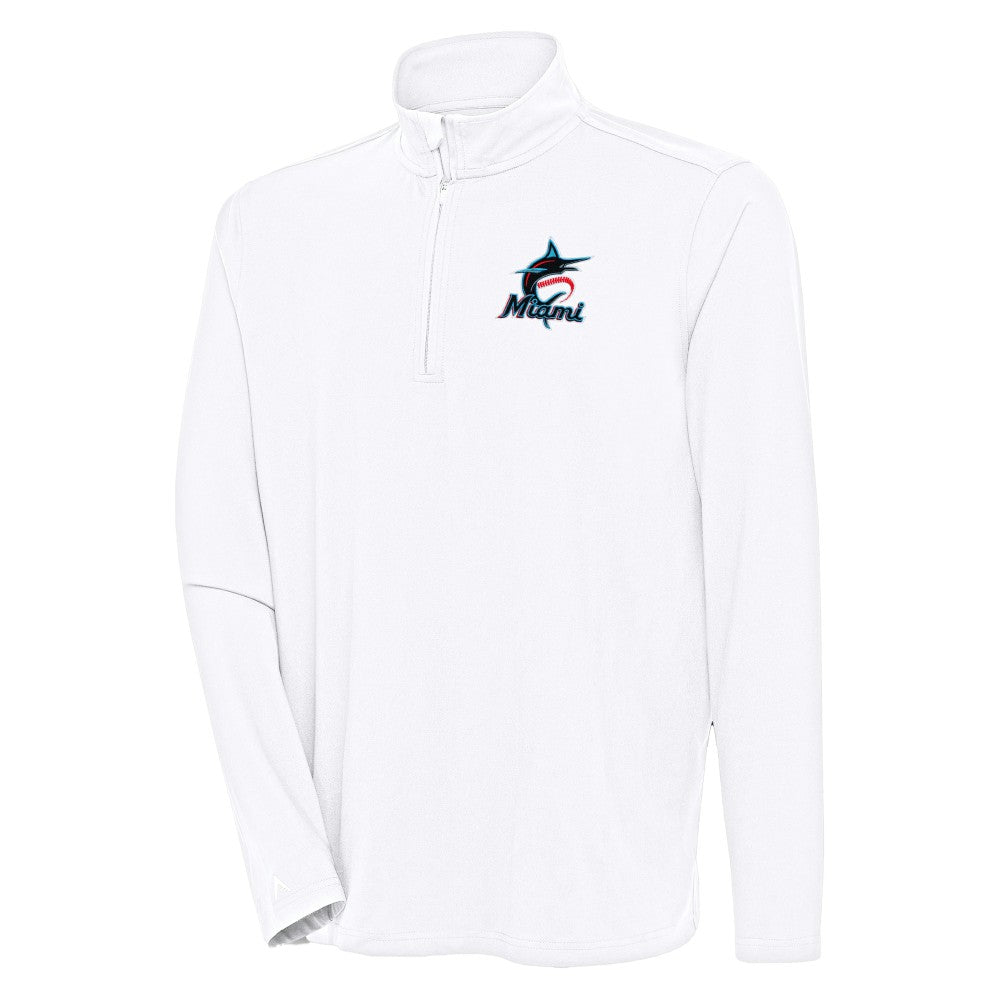 MLB Miami Marlins Antigua Hunk Quarter-Zip Pullover Top