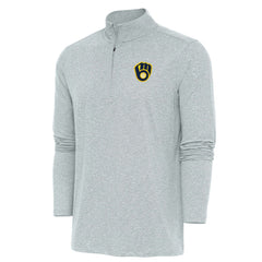 MLB Milwaukee Brewers Antigua Hunk Quarter-Zip Pullover Top