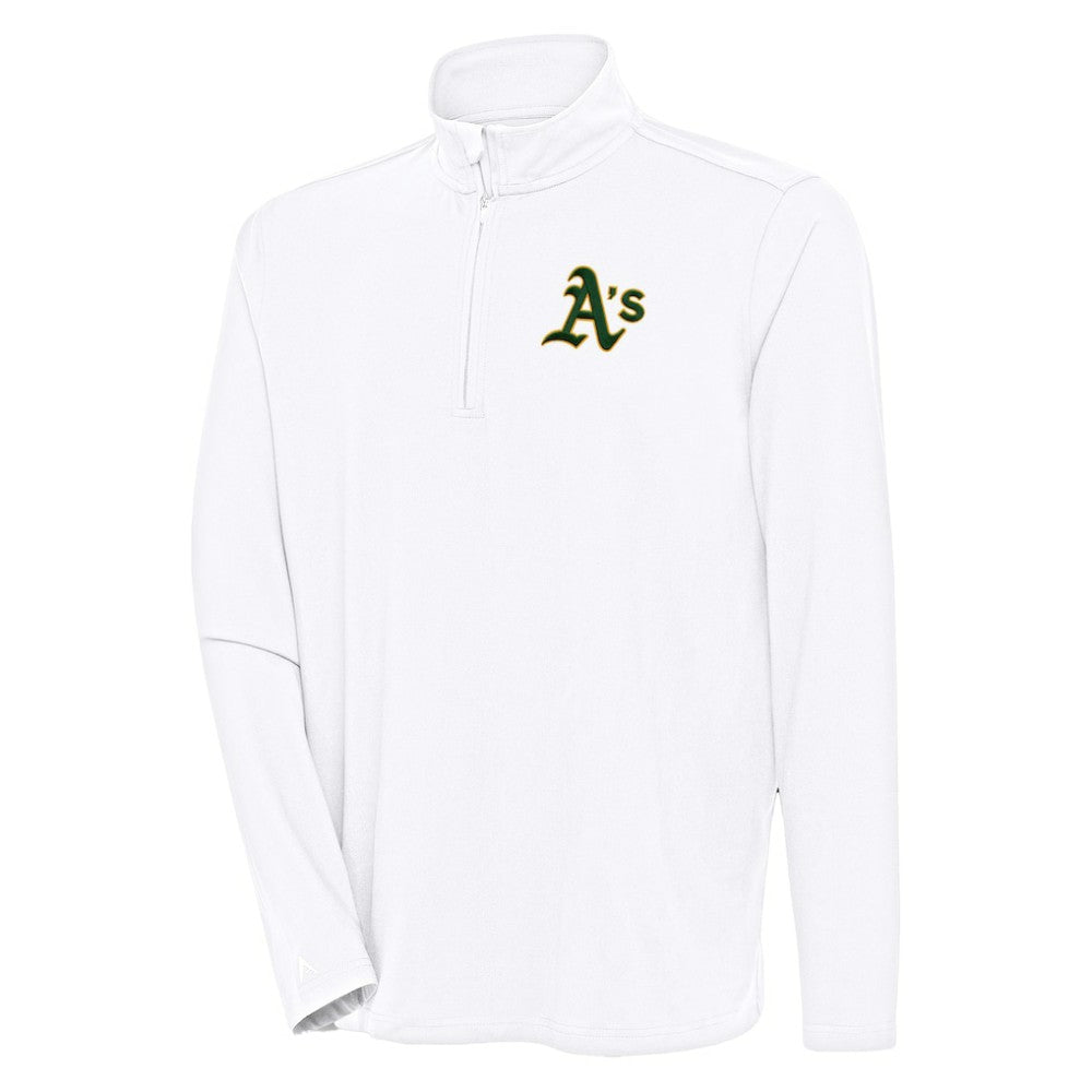 MLB Athletics Antigua Hunk Quarter-Zip Pullover Top