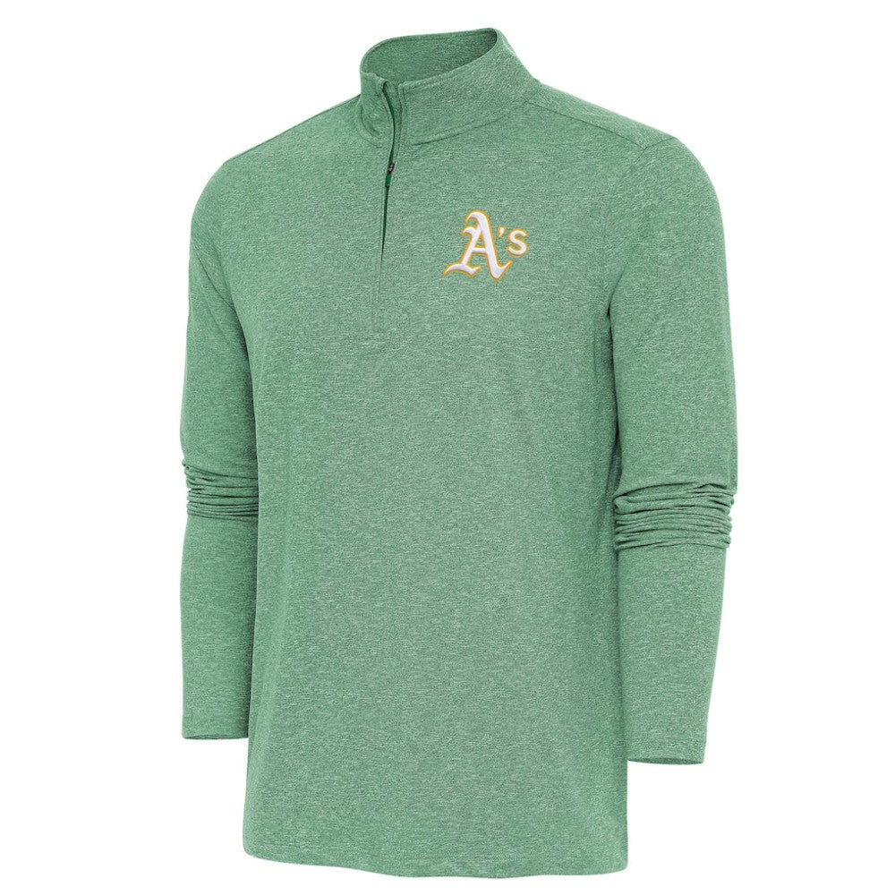 MLB Athletics Antigua Hunk Quarter-Zip Pullover Top